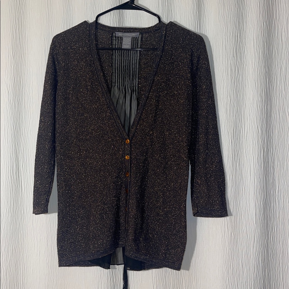 Kate & Mallory Brown Sparkle Cardigan